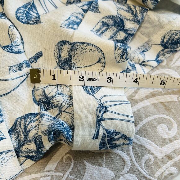 Christian Lacroix Romper Women M WhiteBlue Floral Fruit Linen Vacay Cruise Comfy - Picture 6 of 16